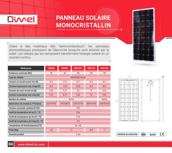 Panneaux Solaires Monocristallins